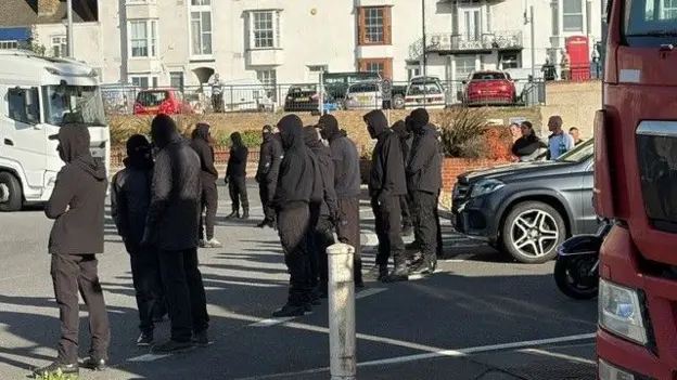 Disruption at Port of Dover as masked 'stop the boats' protesters block roads