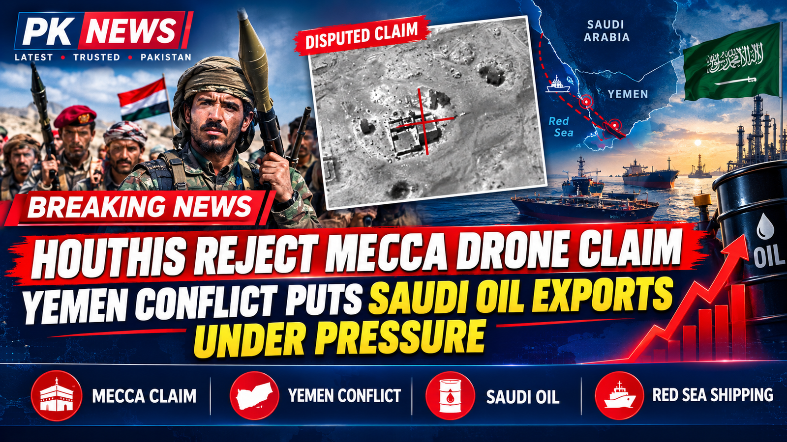 Houthis Reject Mecca Drone Claim as Yemen Conflict Puts Saudi Oil Exports Under Pressure