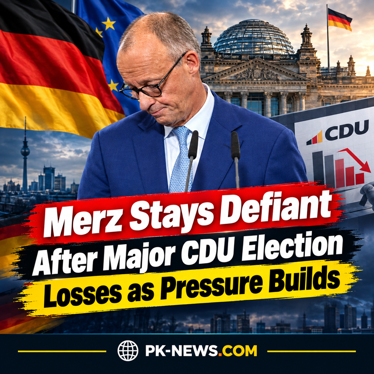 Merz Stays Defiant After Major CDU Election Losses as Pressure Builds