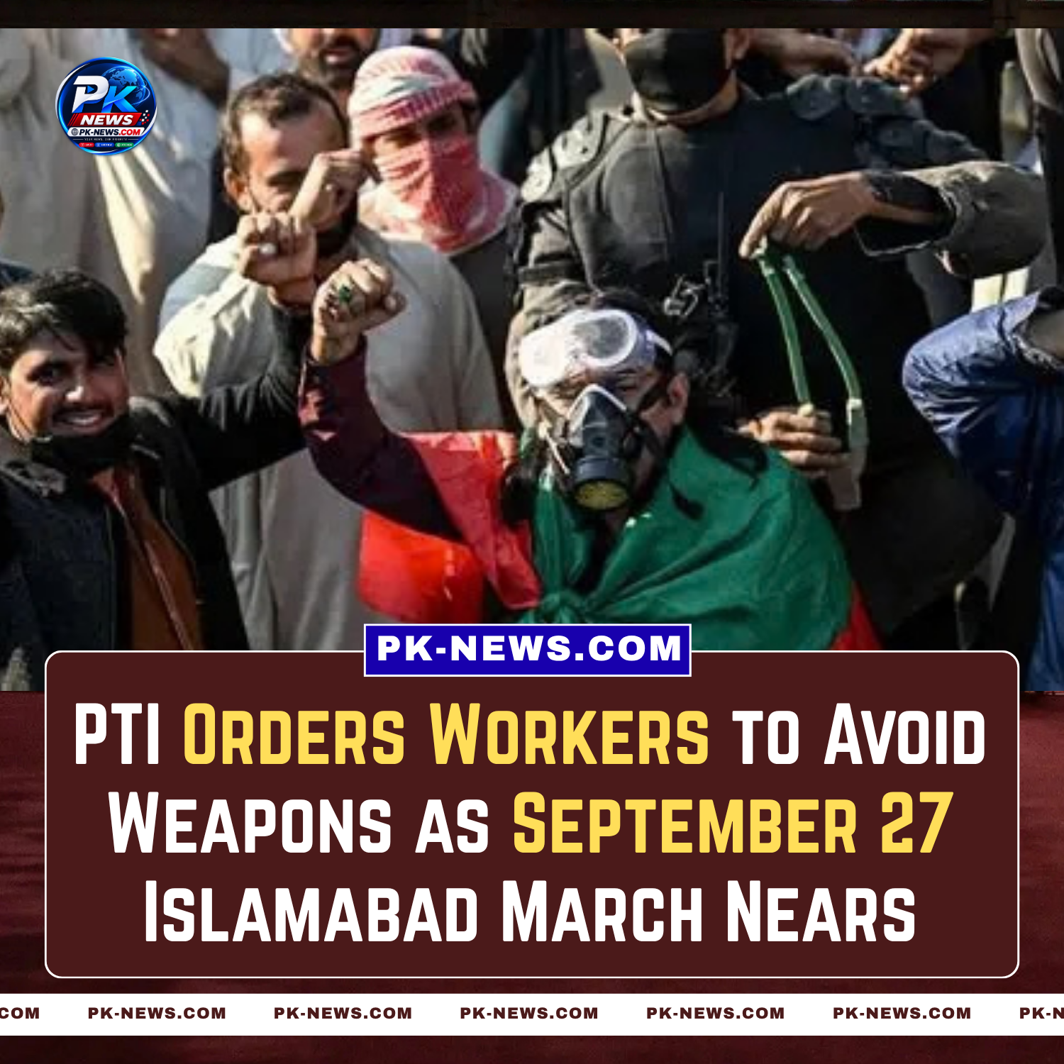 PTI Orders Workers to Avoid Weapons as September 27 Islamabad March Nears