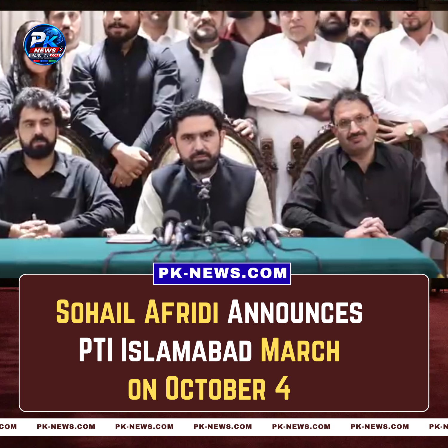 Sohail Afridi Announces PTI Islamabad March on October 4 After September 27 Plan Is Postponed