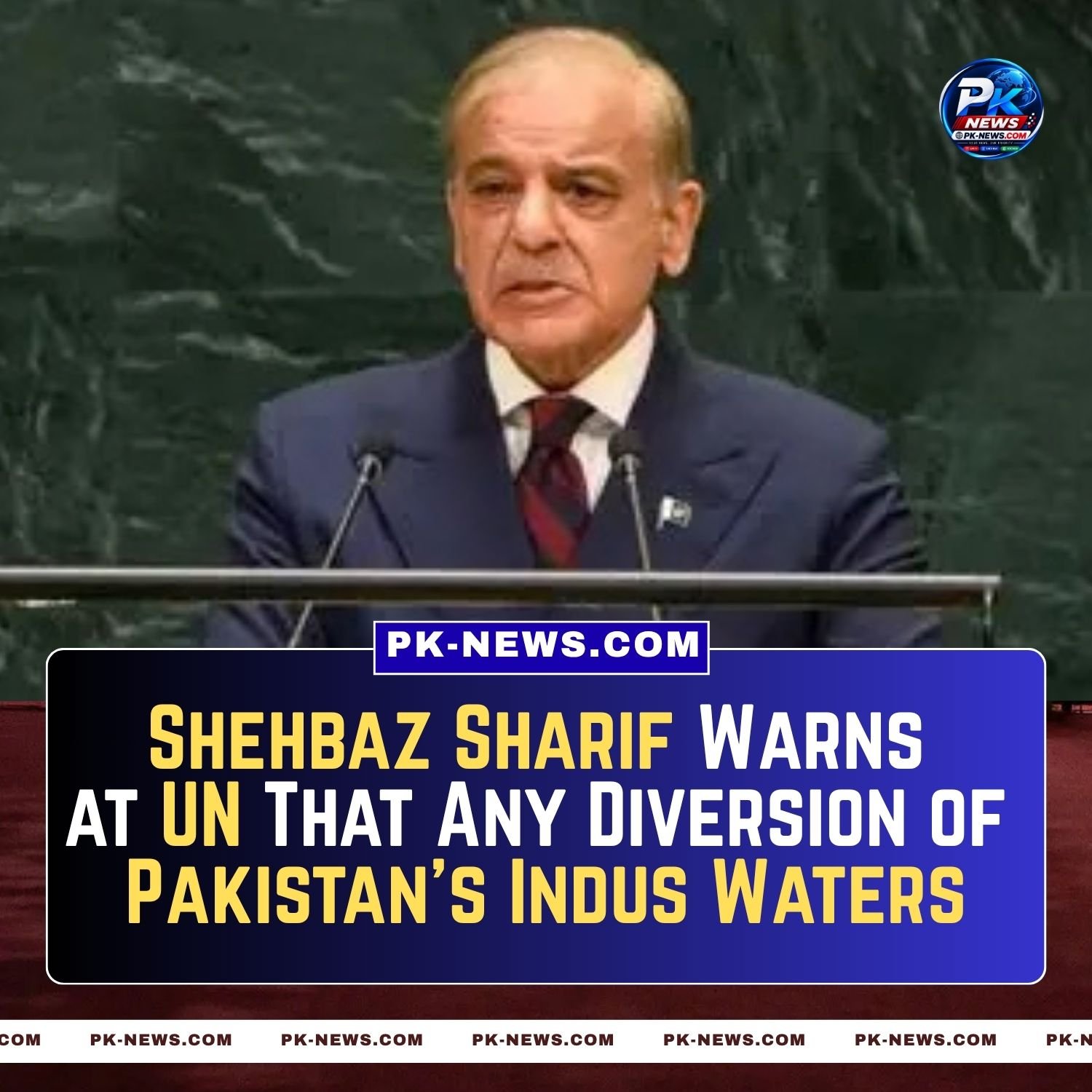 Shehbaz Sharif Warns at UN That Any Diversion of Pakistan’s Indus Waters Would Be Treated as an Act of War