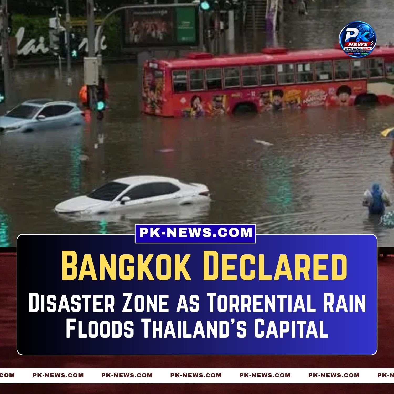 Bangkok Declared Disaster Zone as Torrential Rain Floods Thailand’s Capital