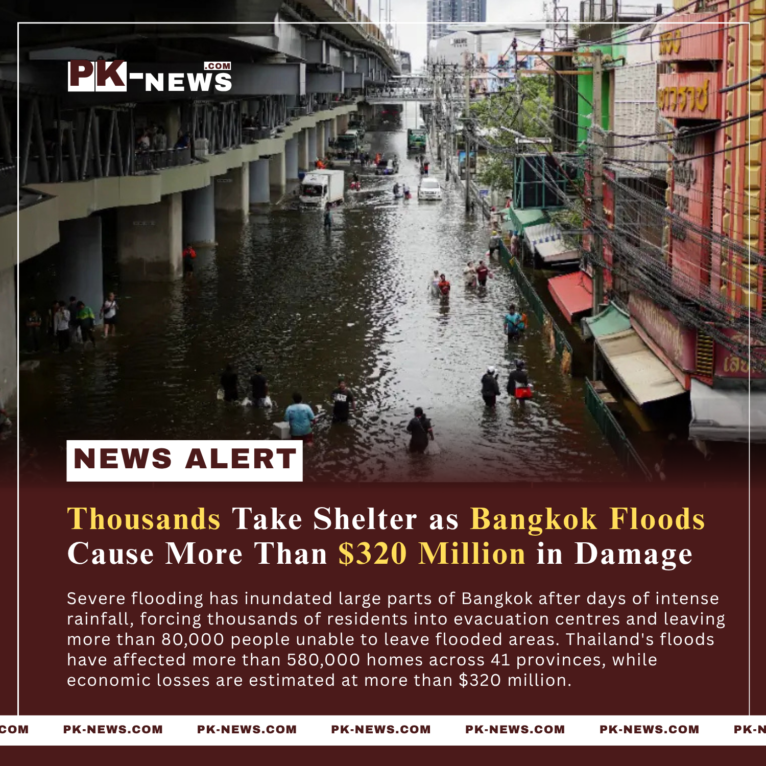 Thousands Take Shelter as Bangkok Floods Cause More Than $320 Million in Damage