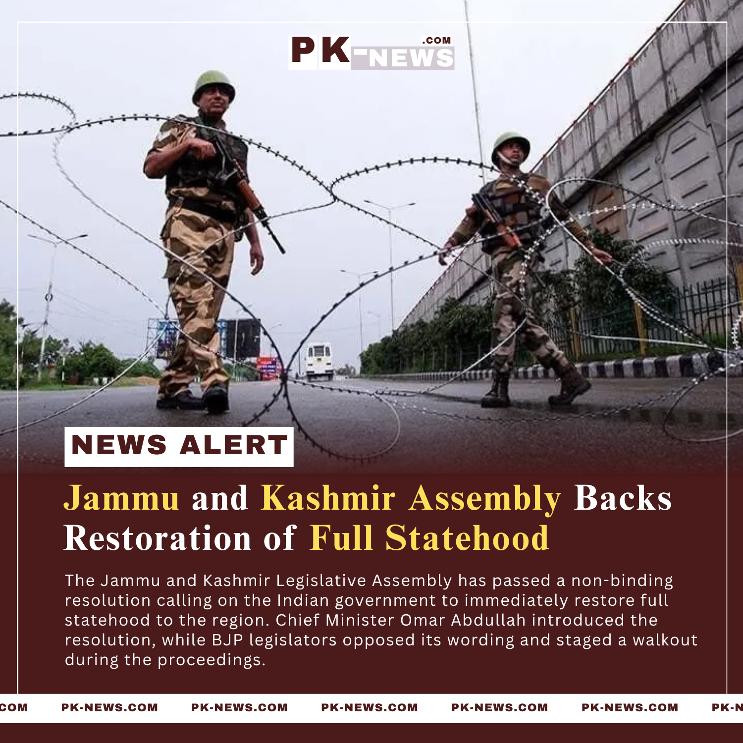 Jammu and Kashmir Assembly Backs Restoration of Full Statehood