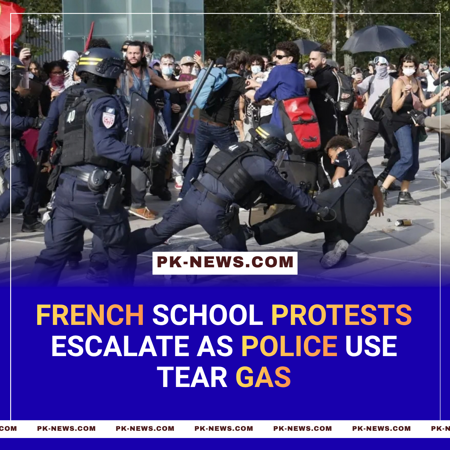 French Police Fire Tear Gas at School Protesters as Officer Charged Over Student Injury
