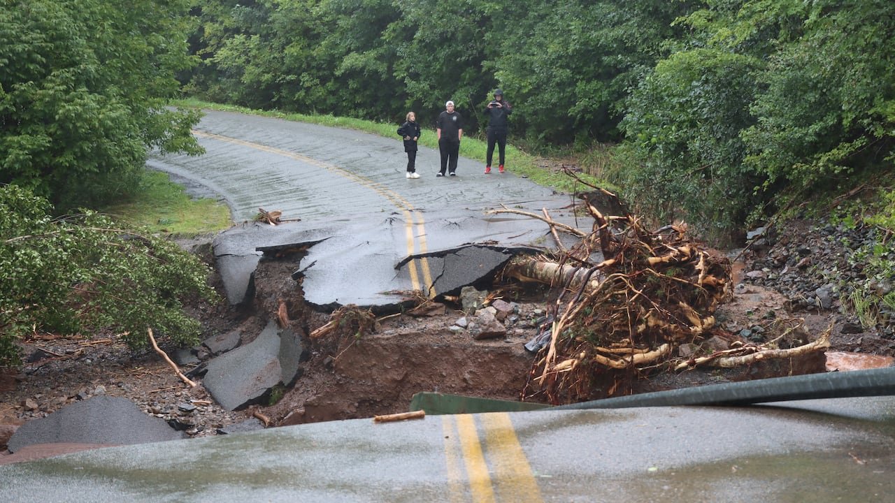 Torrential rain batters Cape Breton, washing out numerous roads and bridges